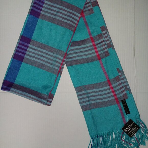 OZSOY AKSESUAR WOMEN'S PLAID FRINGE SCARF - Picture 4 of 5